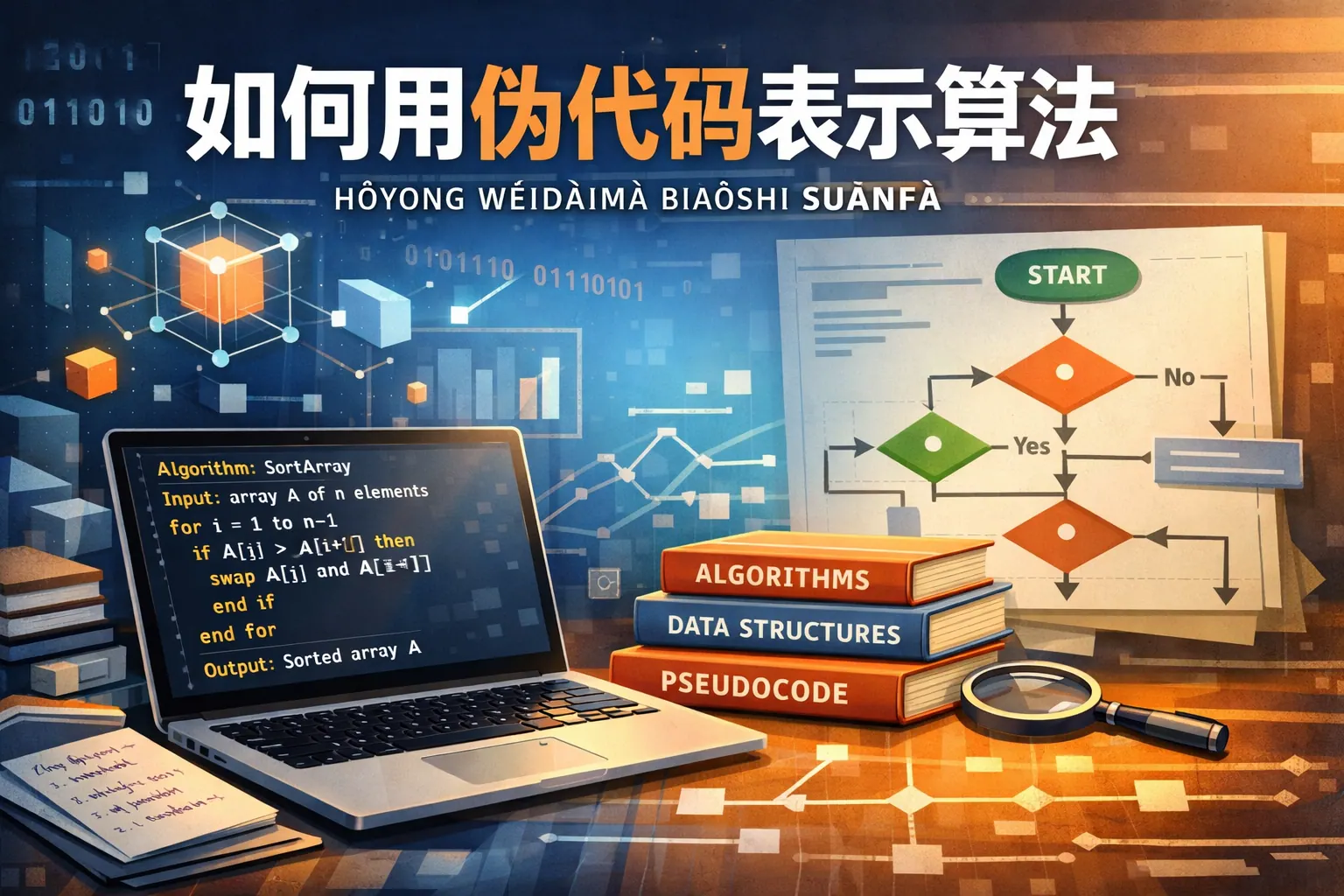 如何用伪代码表示算法