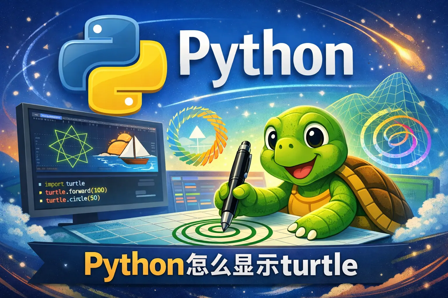Python怎么显示turtle