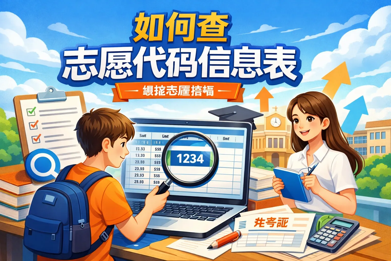 如何查志愿代码信息表