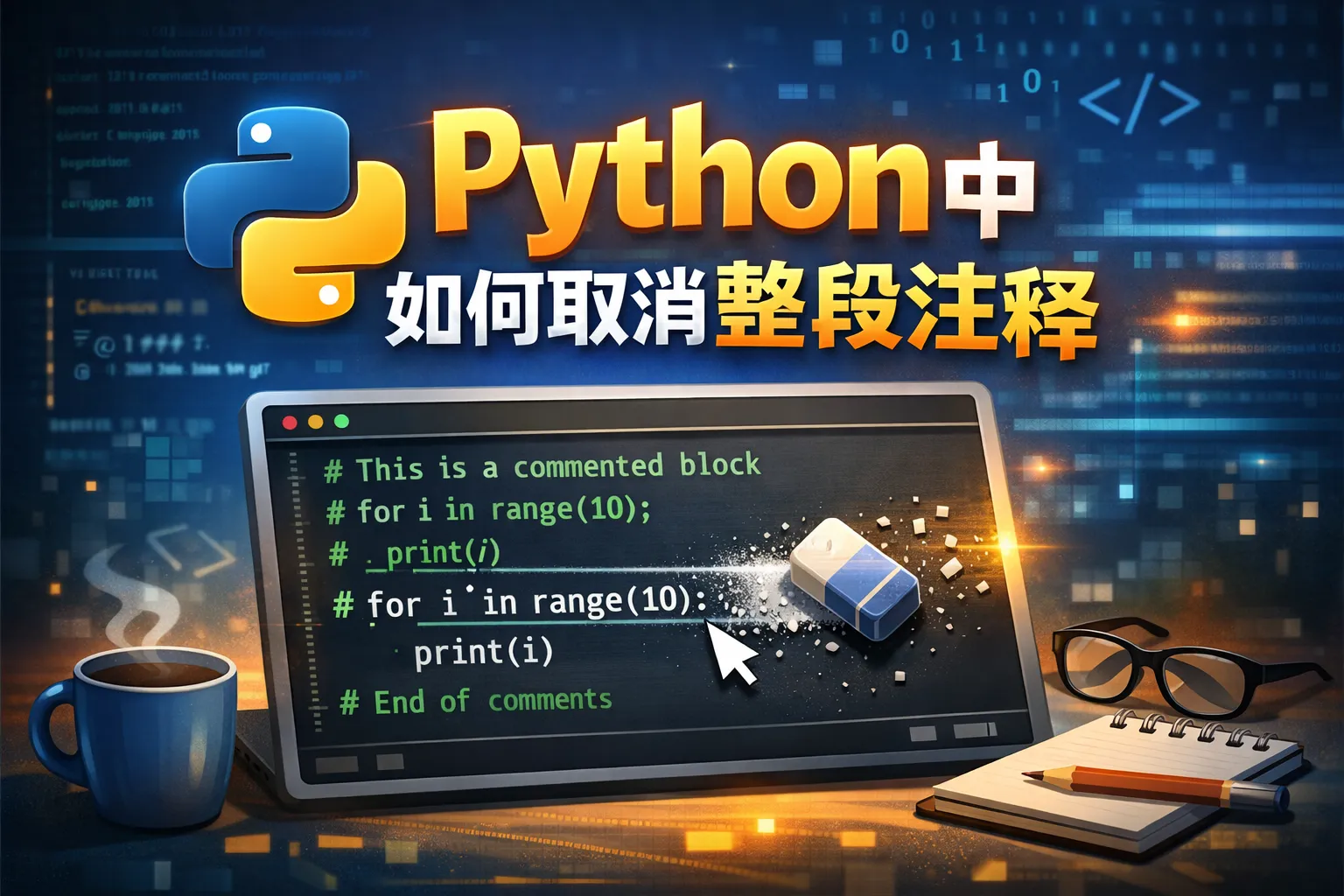 python中如何取消整段注释
