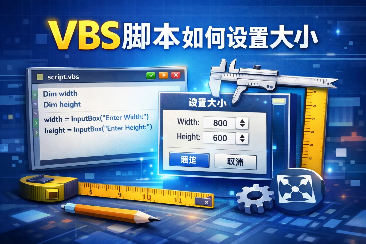 vbs脚本如何设置大小