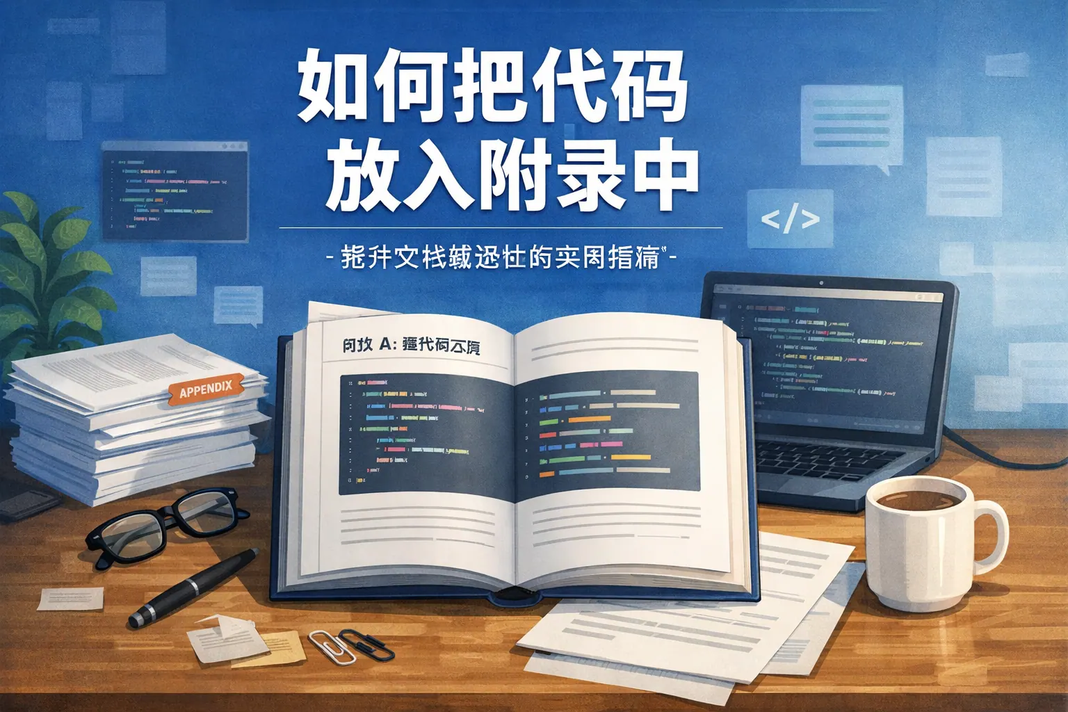 如何把代码放入附录中