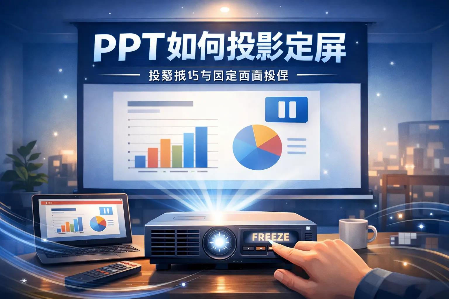 ppt如何投影定屏