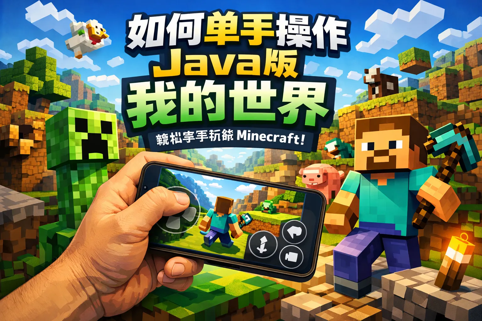 如何单手操作java版我的世界