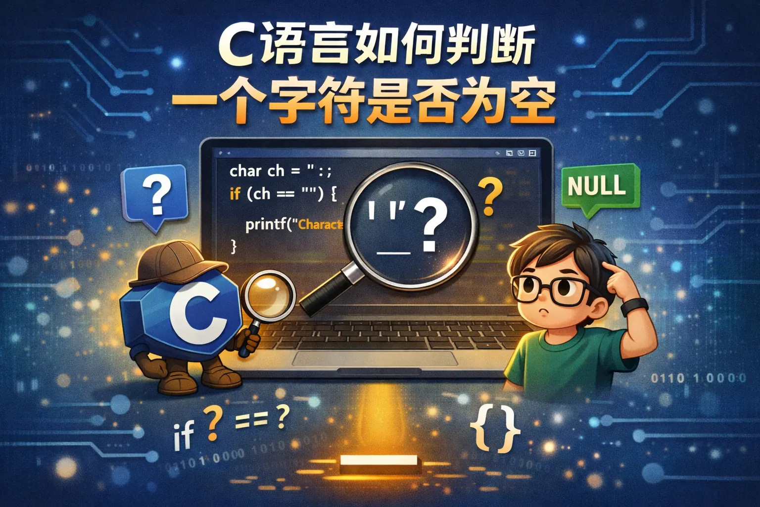 c语言如何判断一个字符是否为空