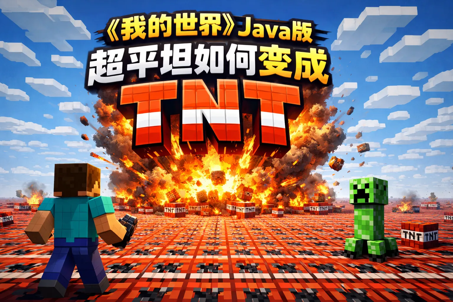 我的世界java版超平坦如何变成tnt