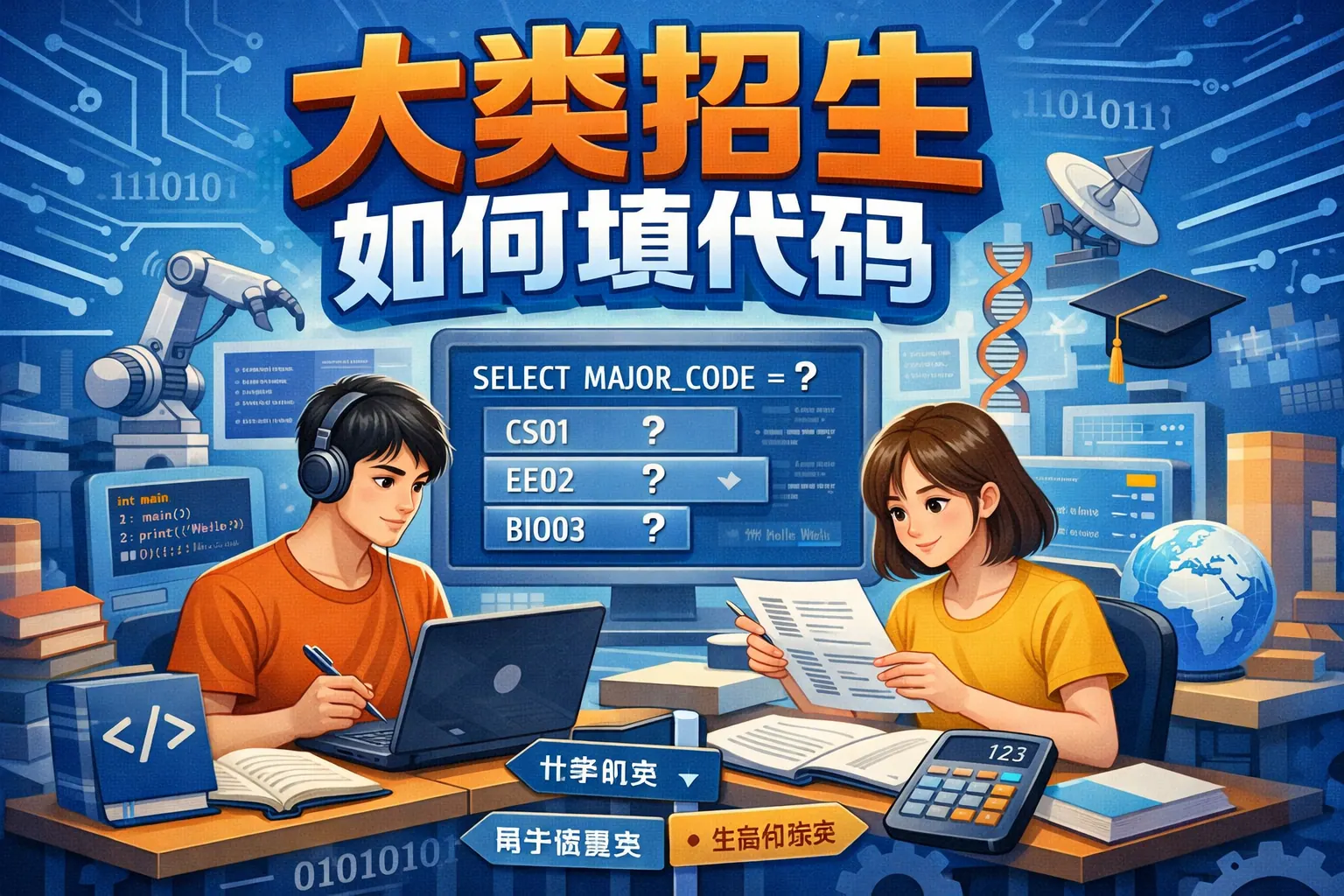 大类招生如何填代码