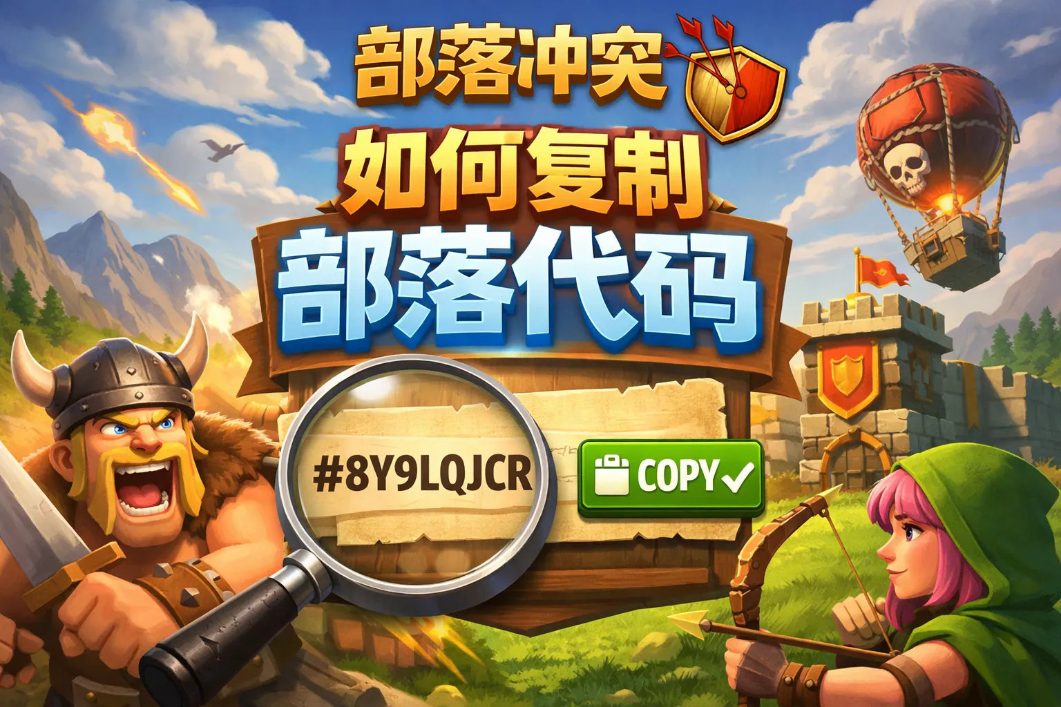 部落冲突如何复制部落代码