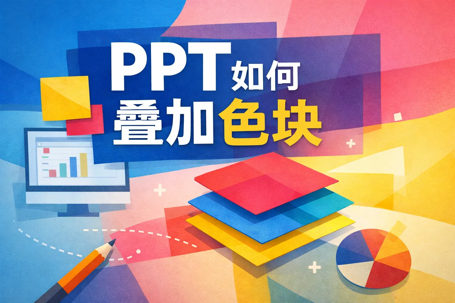 ppt如何叠加色块