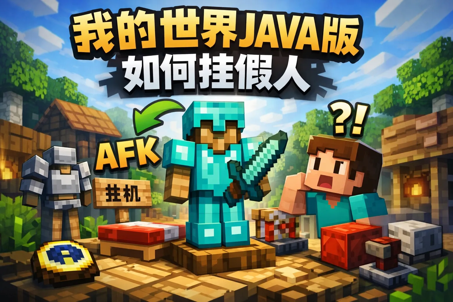 我的世界java版如何挂假人