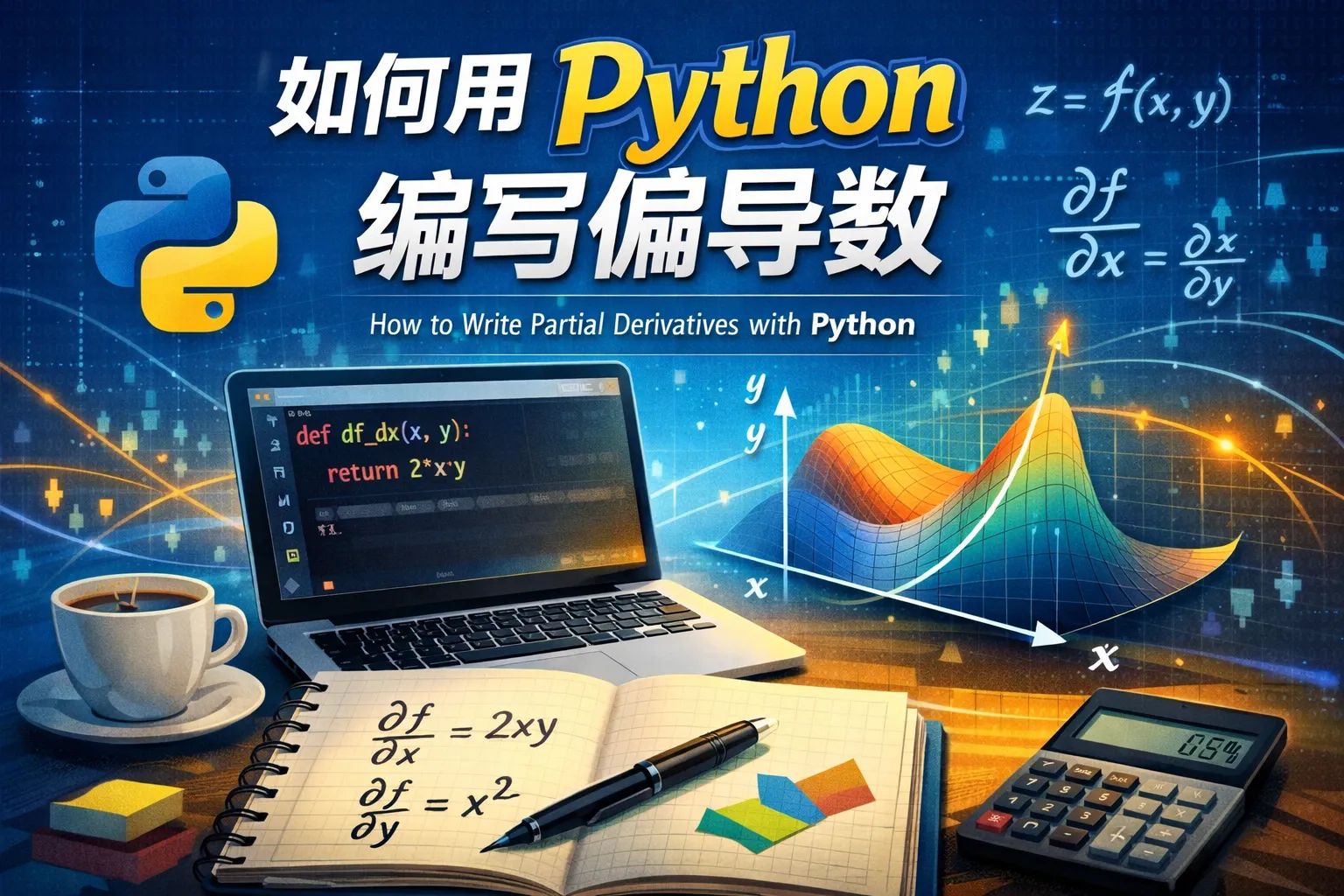 如何用python编写偏导数
