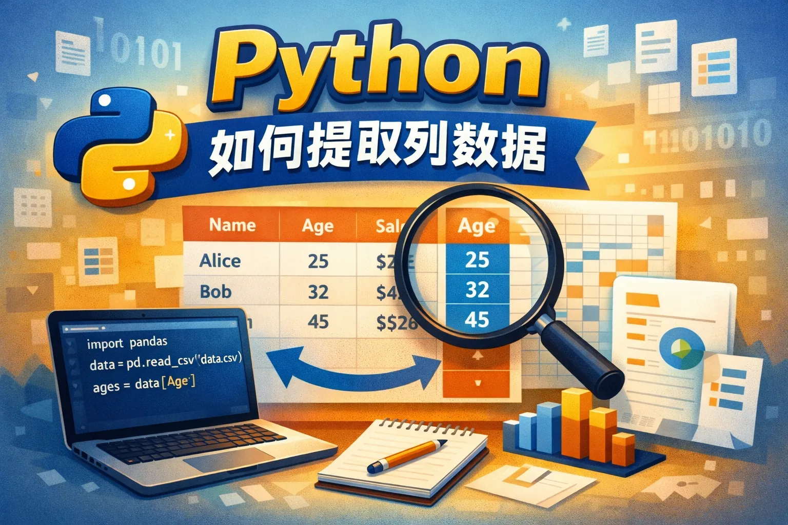 python如何提取列数据
