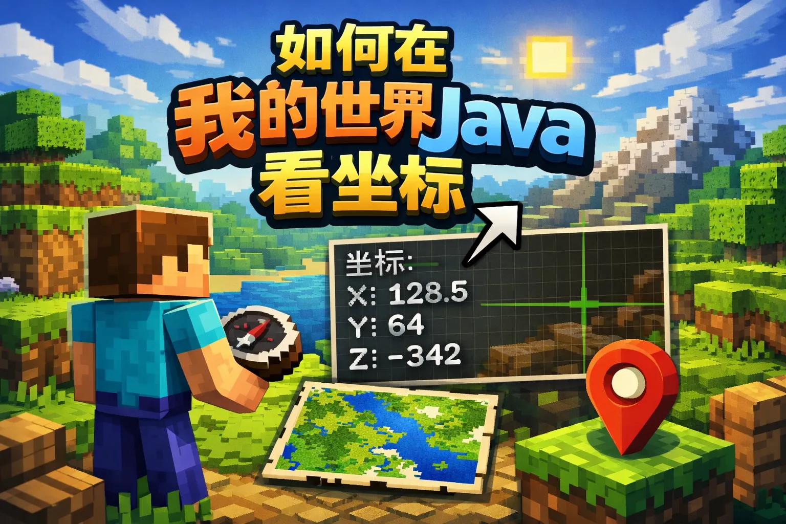 如何在我的世界java看坐标