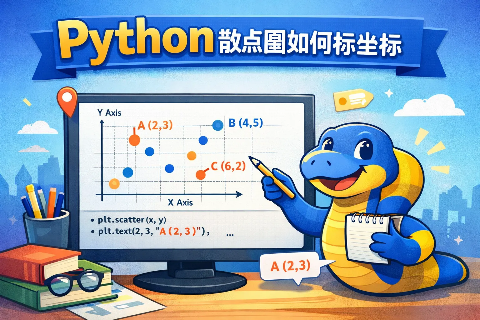 python散点图如何标坐标