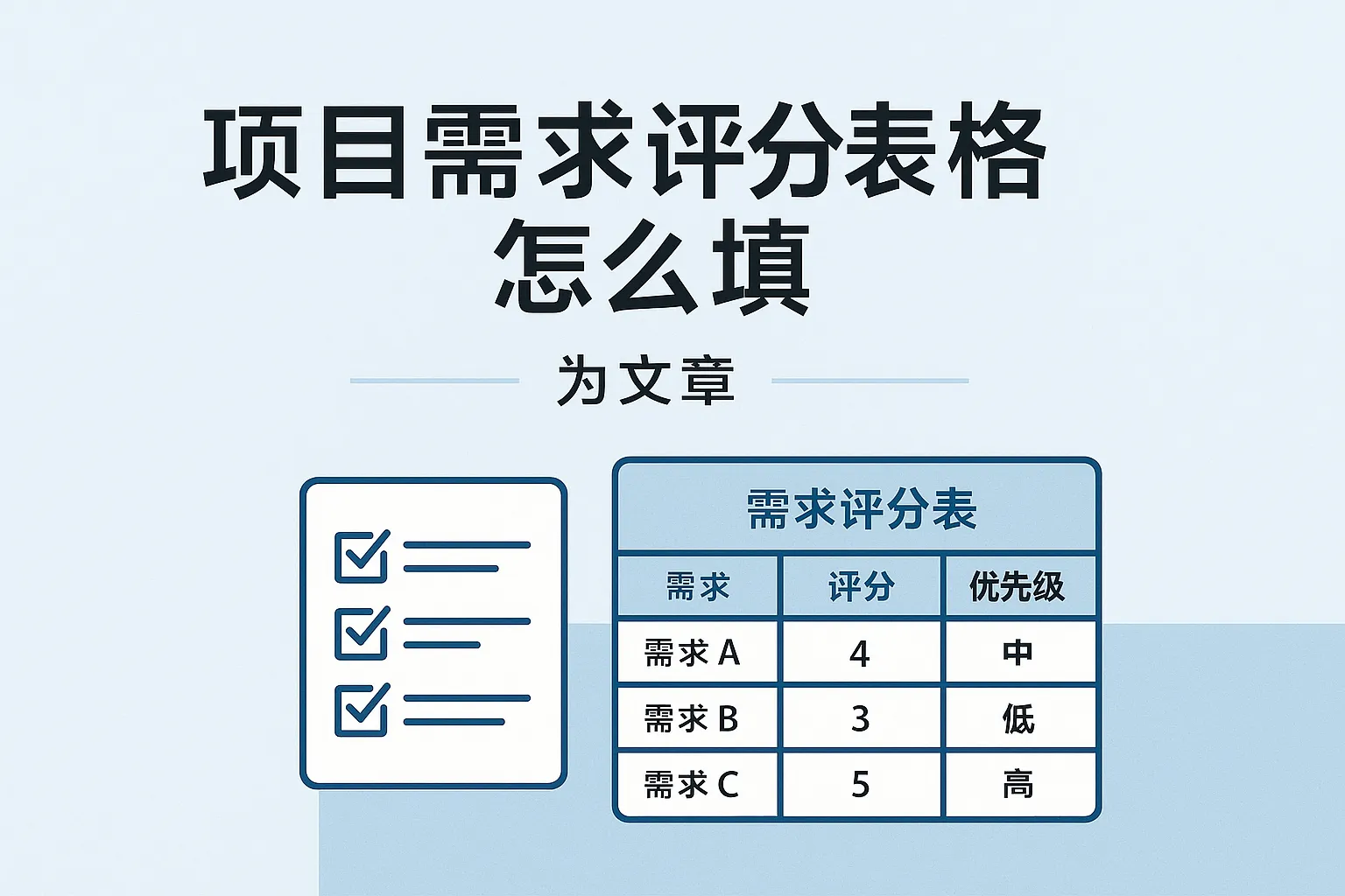 项目需求评分表格怎么填