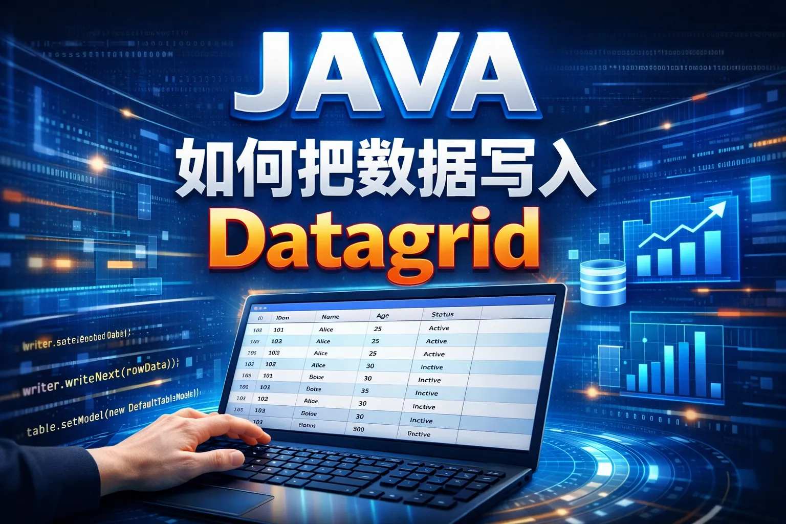 JAVA如何把数据写入datagrid