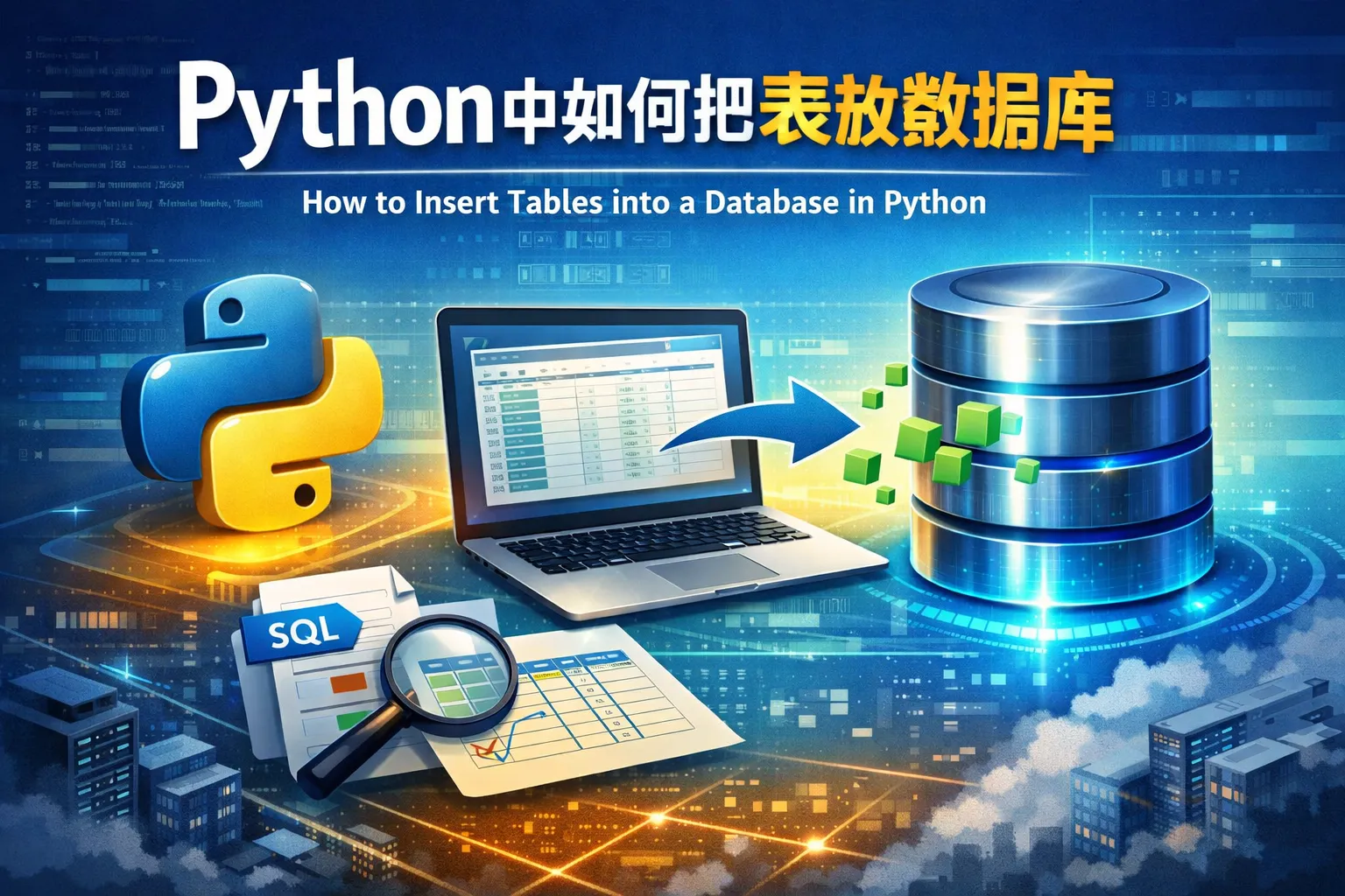 python中如何把表放入数据库