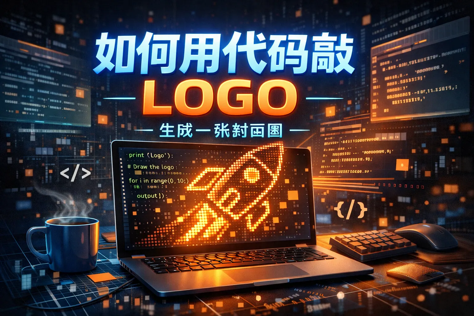如何用代码敲logo