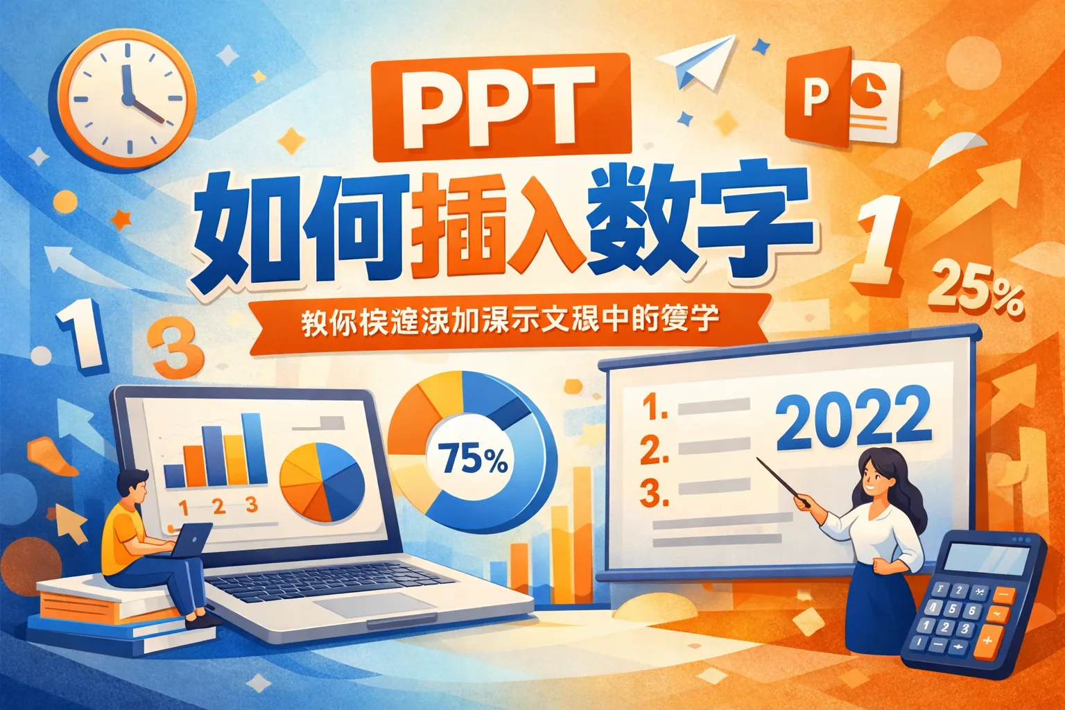ppt如何插入数字
