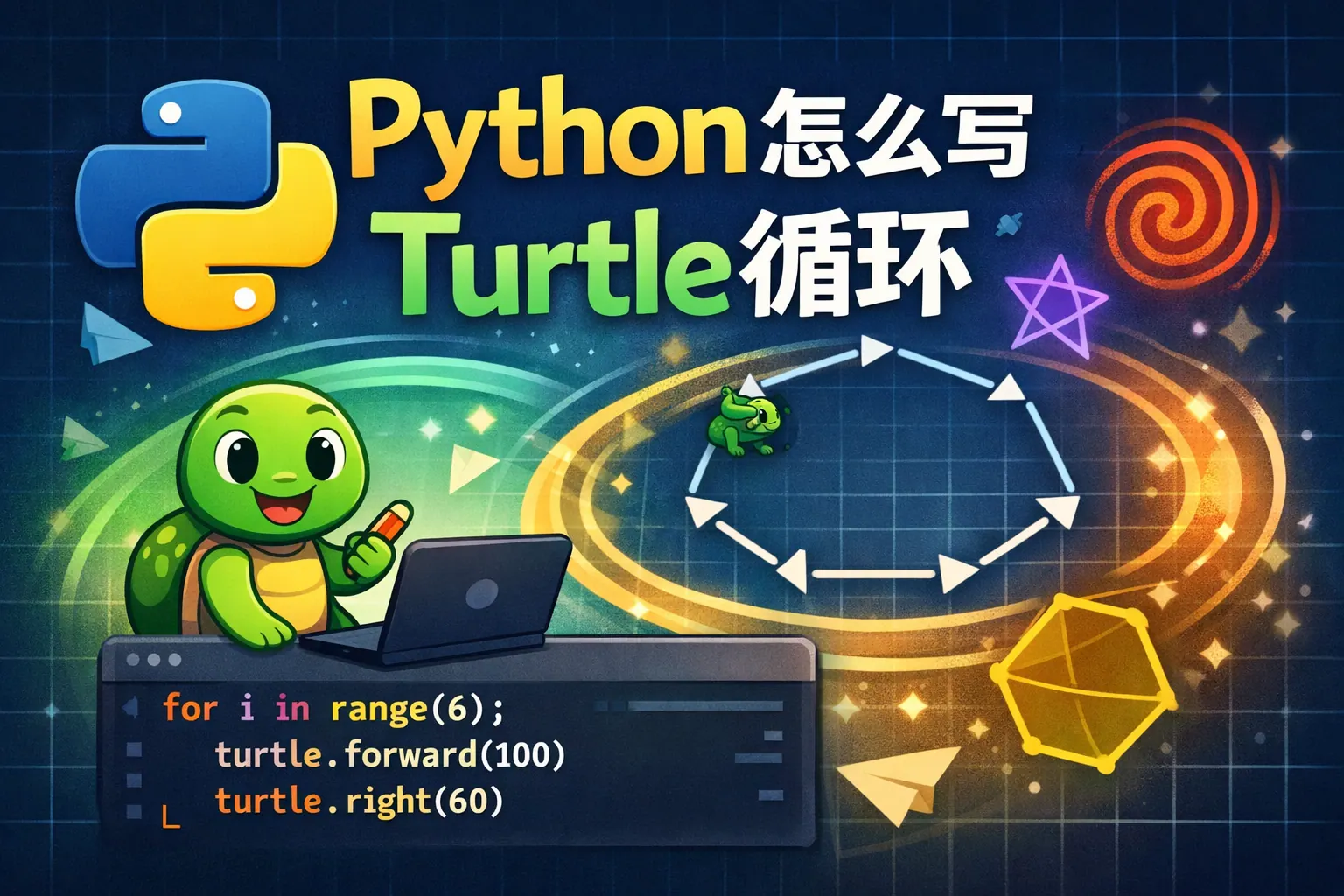 python怎么写turtle循环
