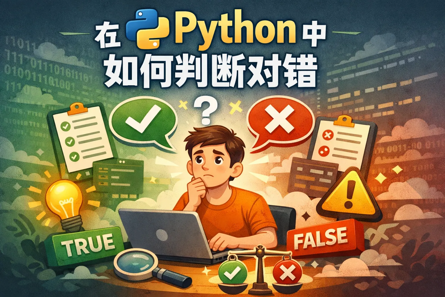 在python中如何判断对错