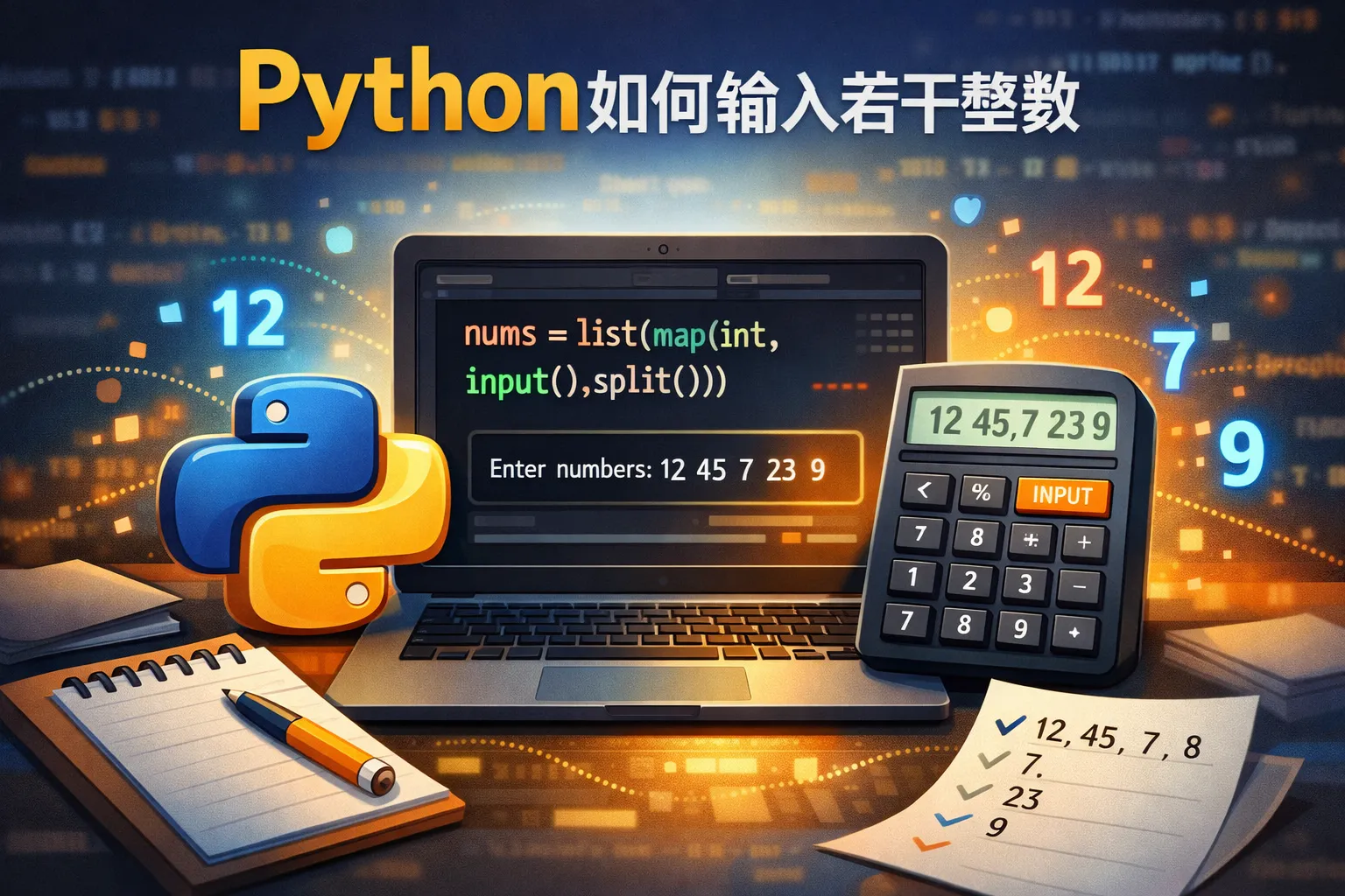 python如何输入若干整数