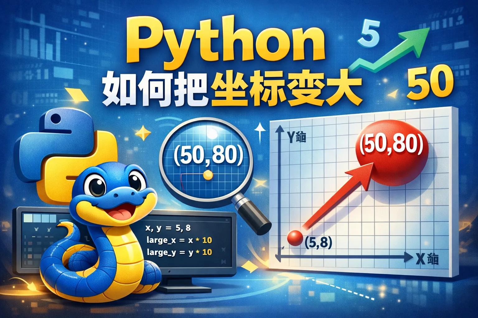 python如何把坐标变大