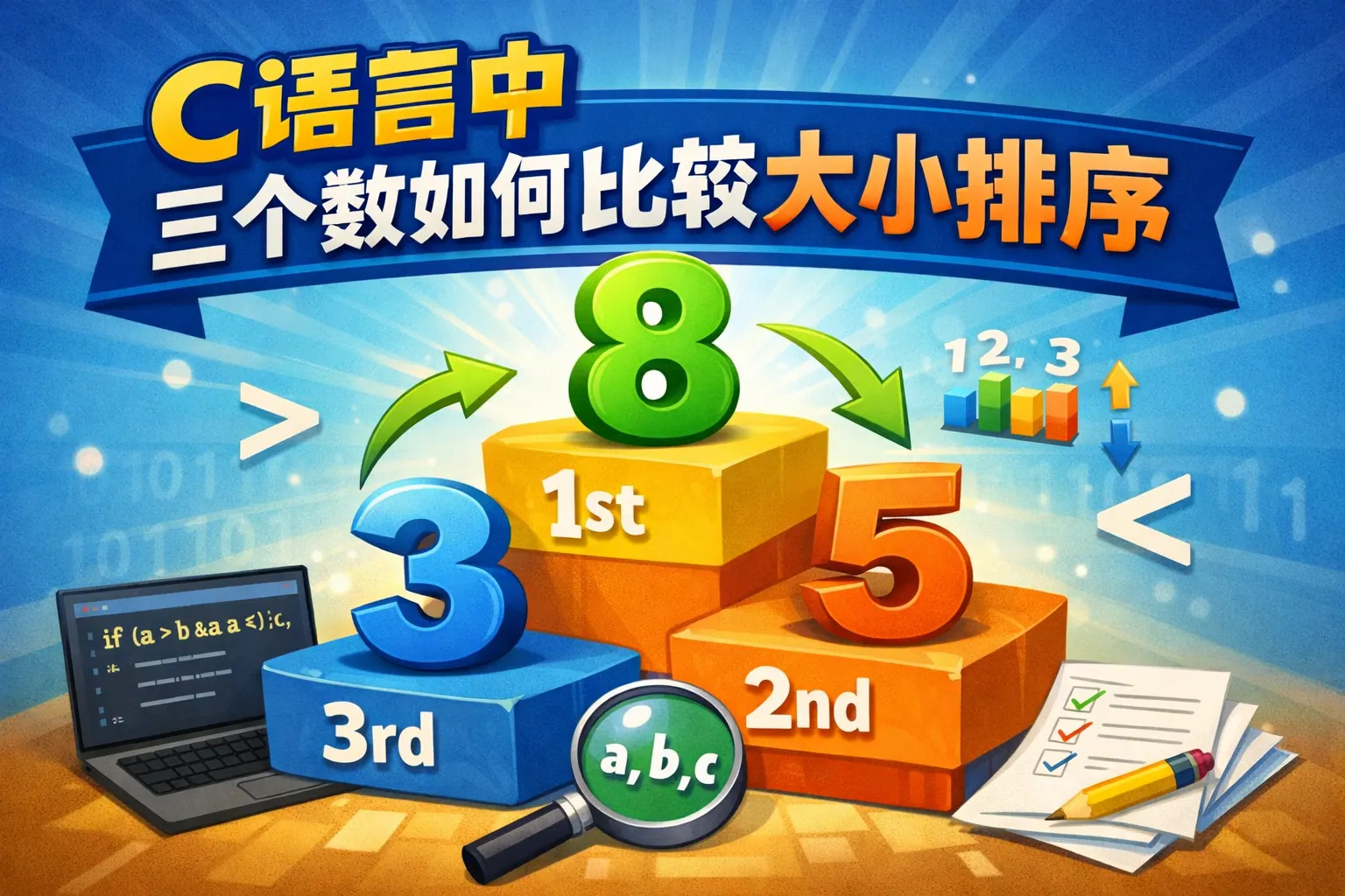 c语言中三个数如何比较大小排序