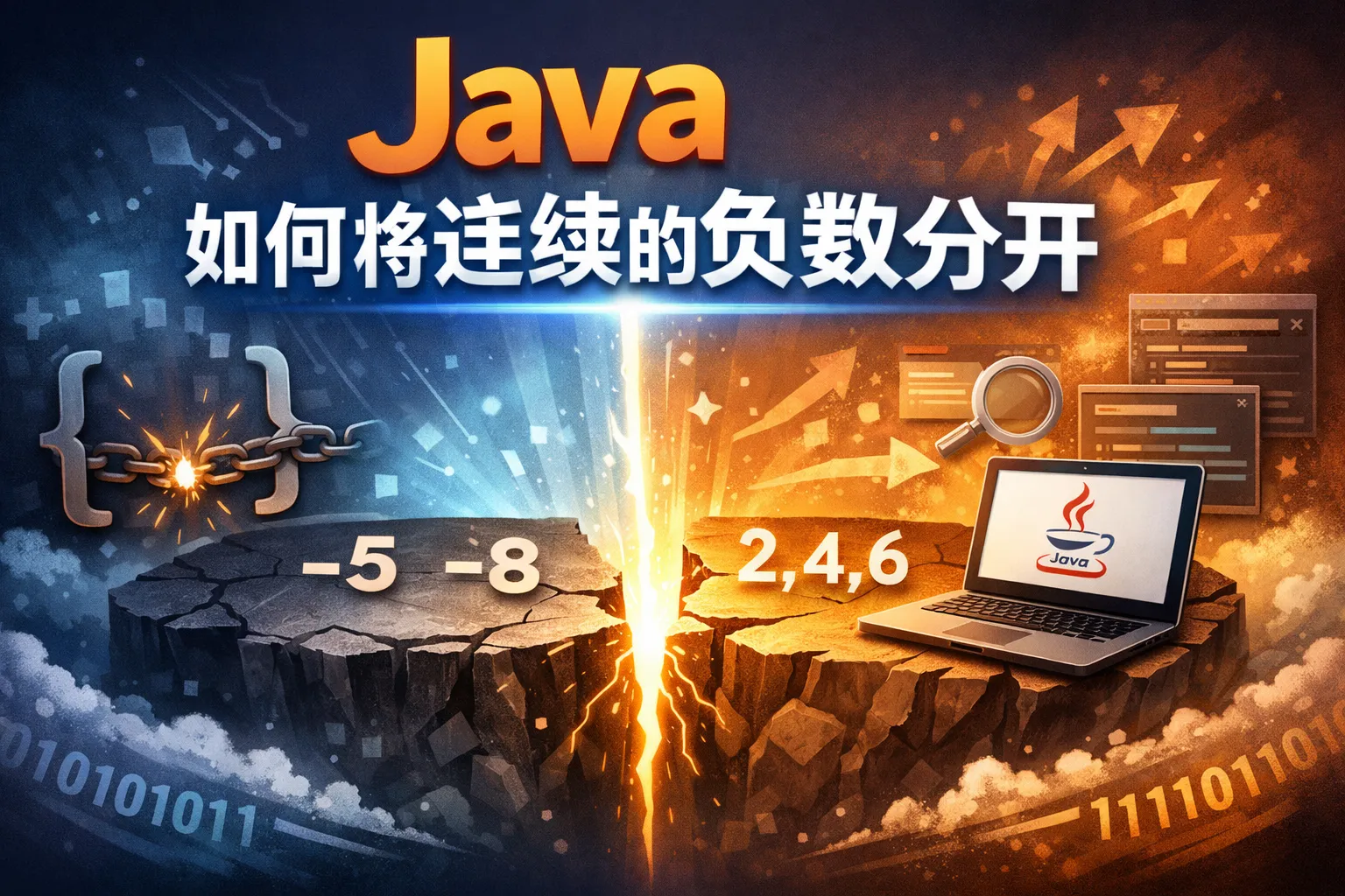 java如何将连续的负数分开