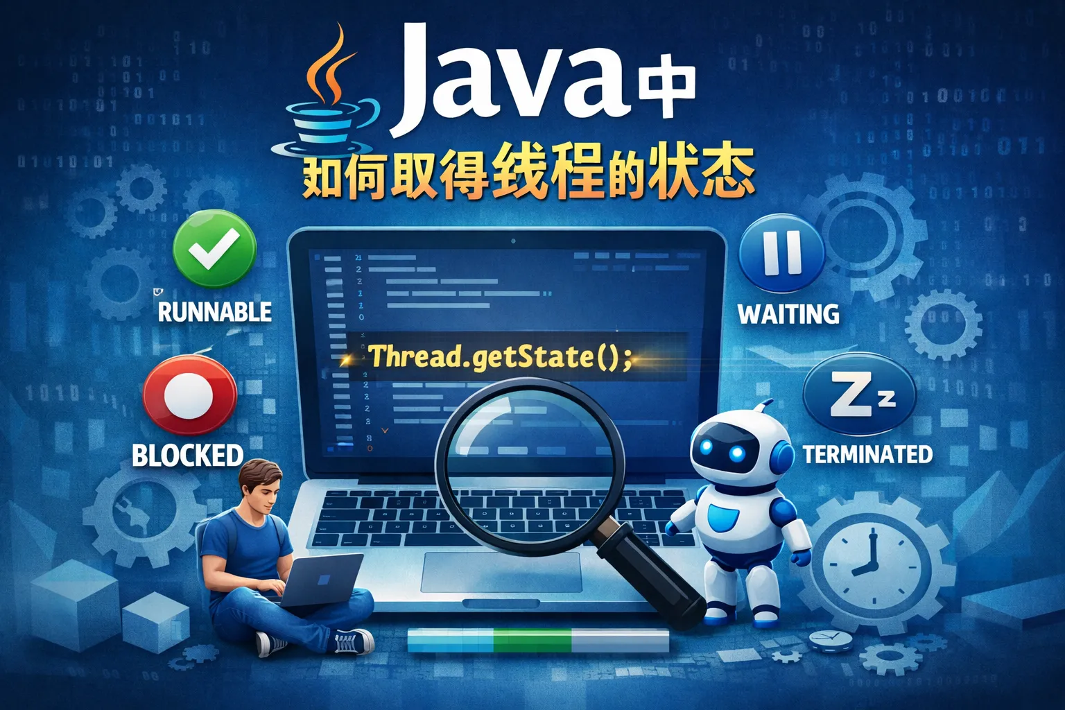 java中 如何取得线程的状态