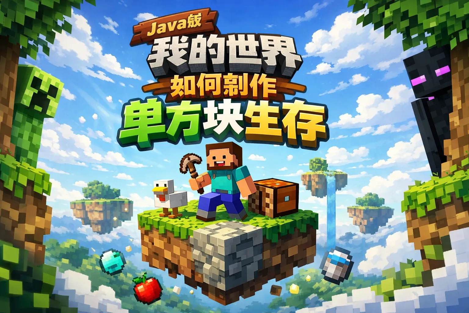 java版我的世界如何制作单方块生存