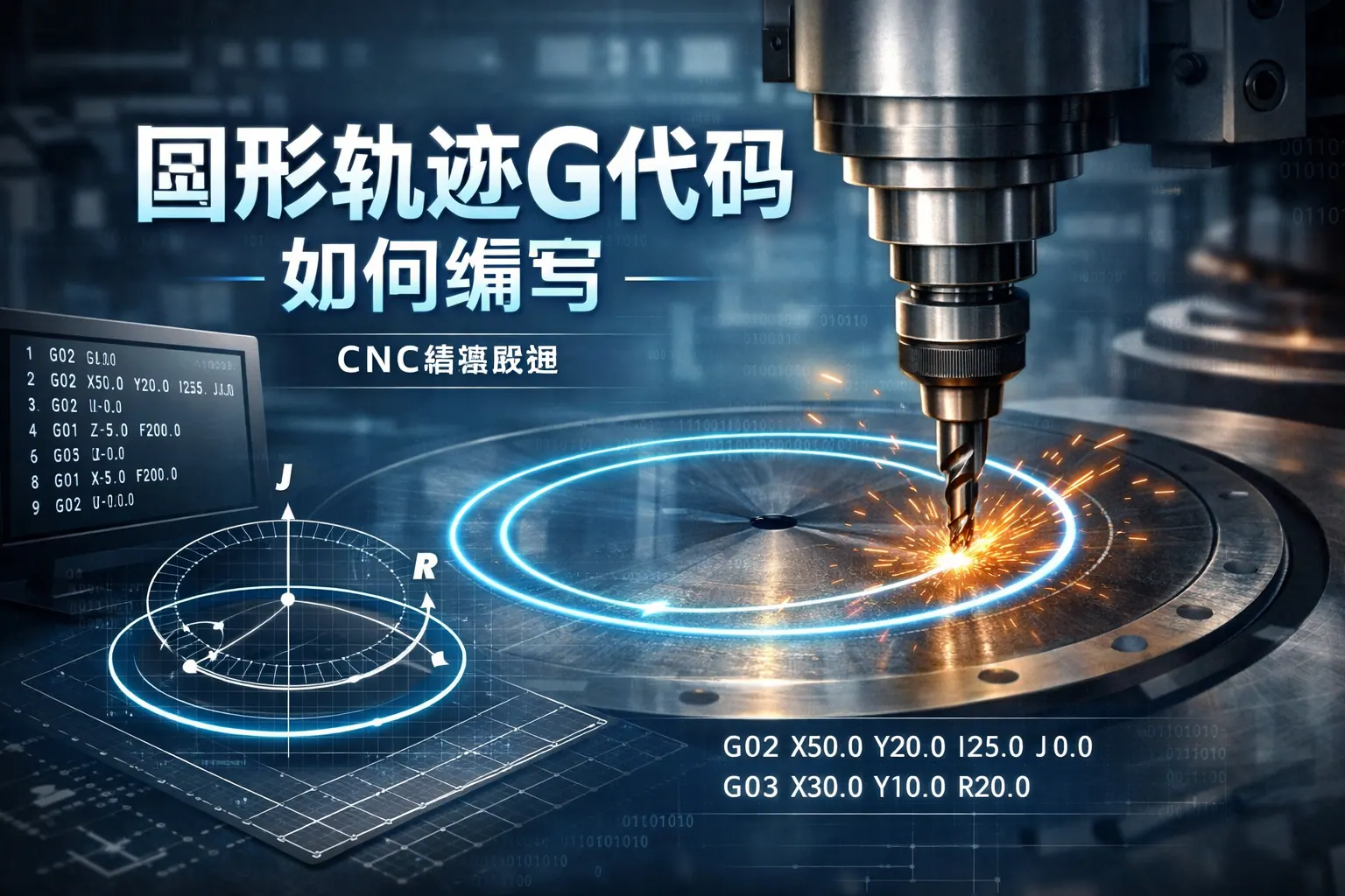 圆形轨迹g代码如何编写