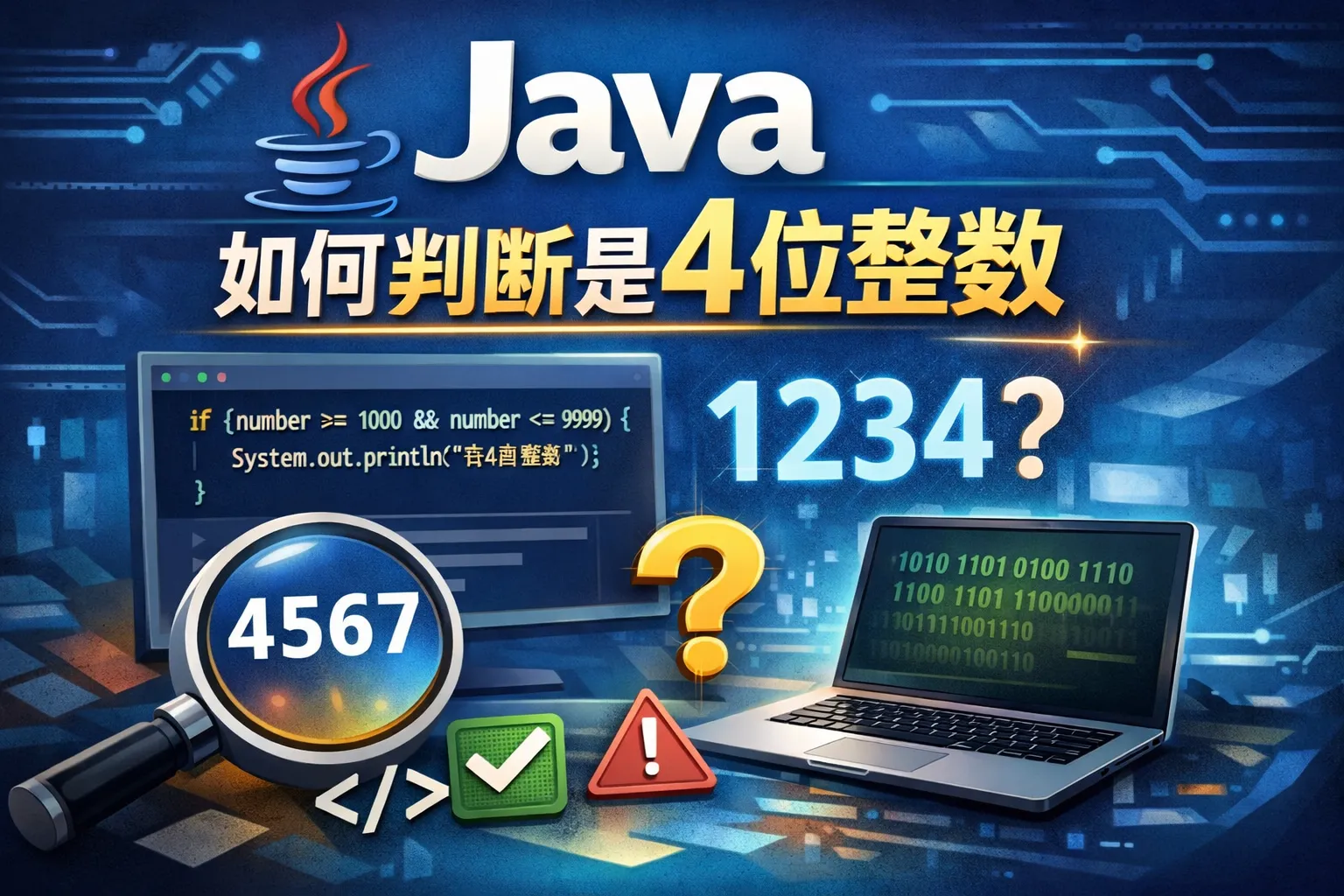 java如何判断是4位整数