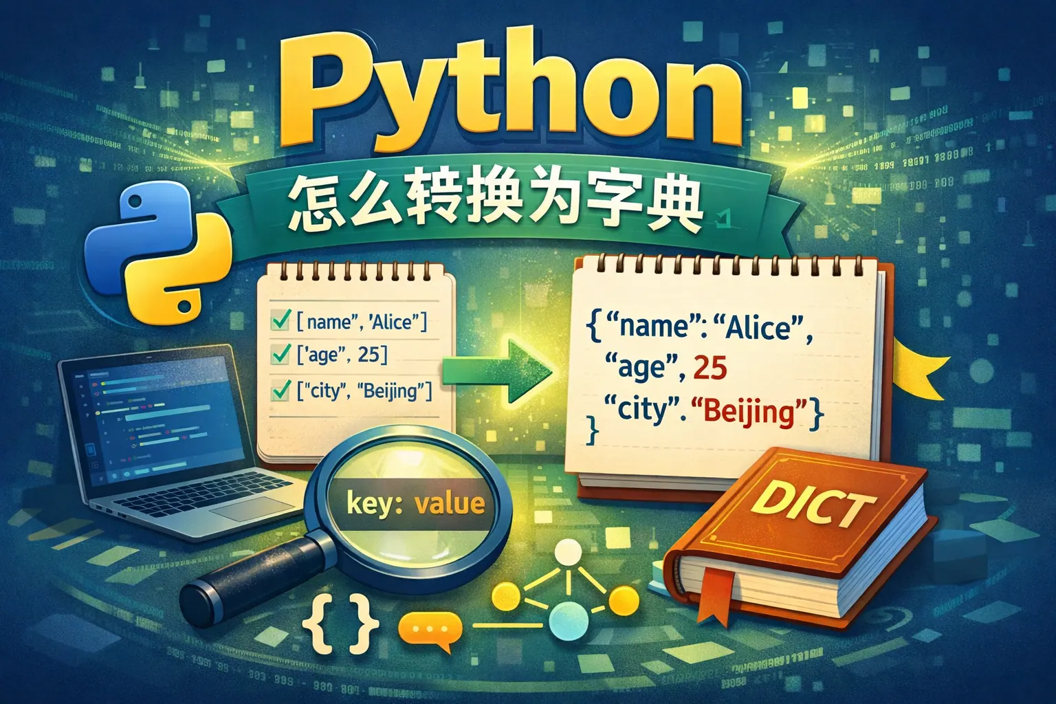 python 怎么转换为字典