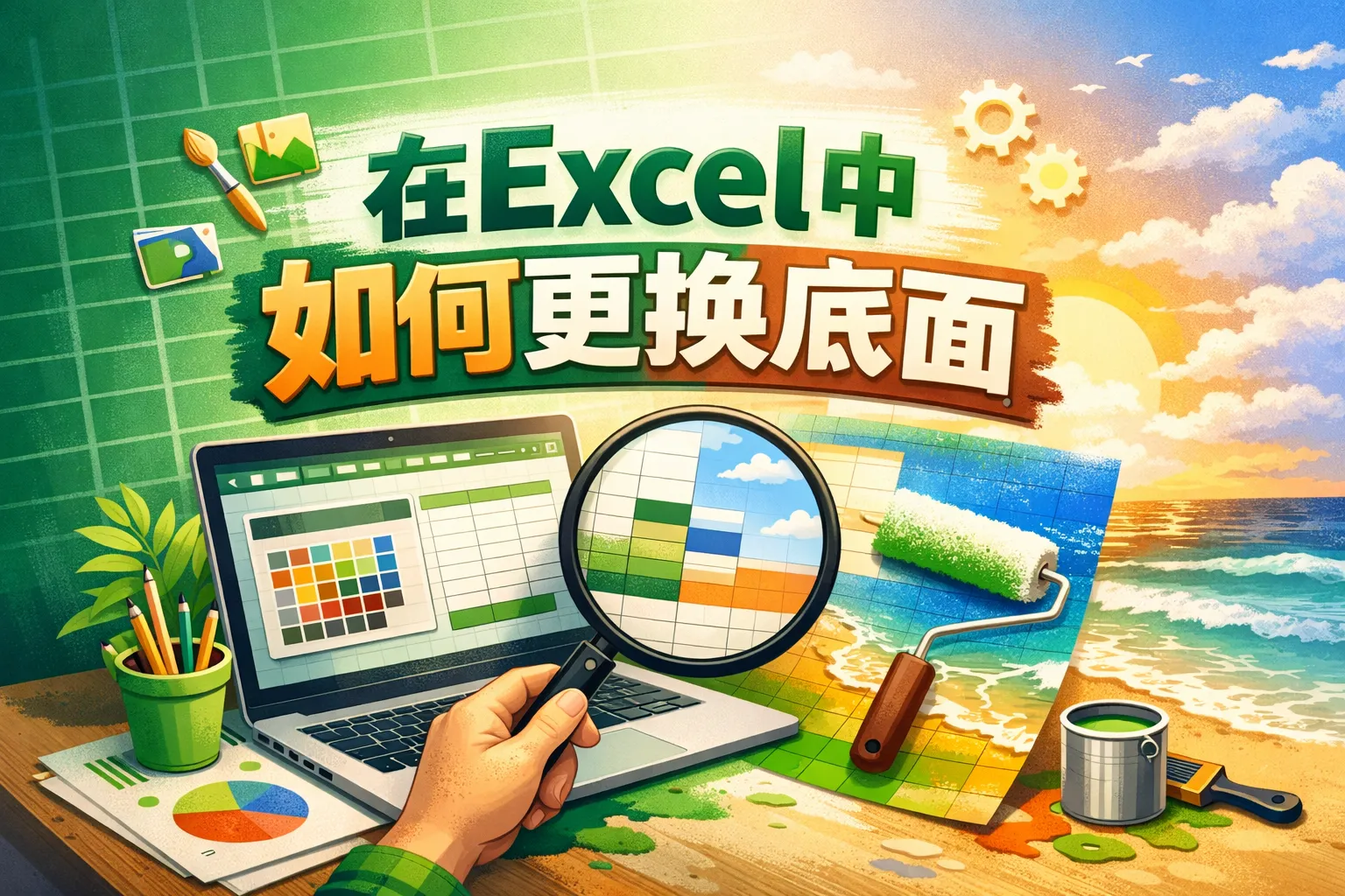 在excel中如何更换底面