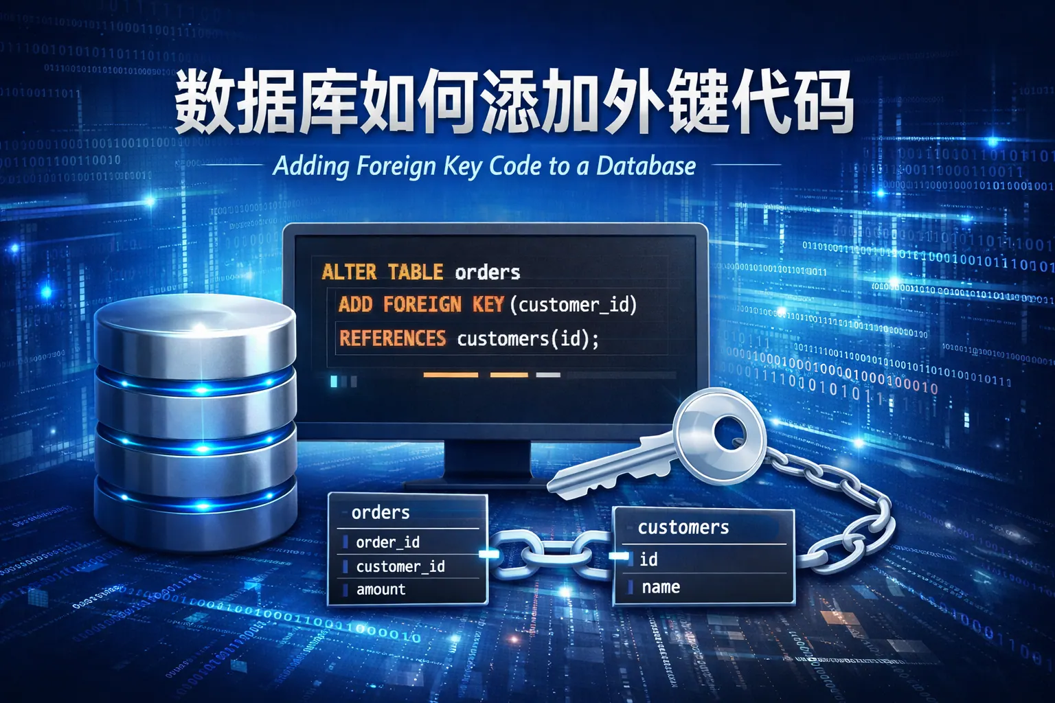 数据库如何添加外键代码