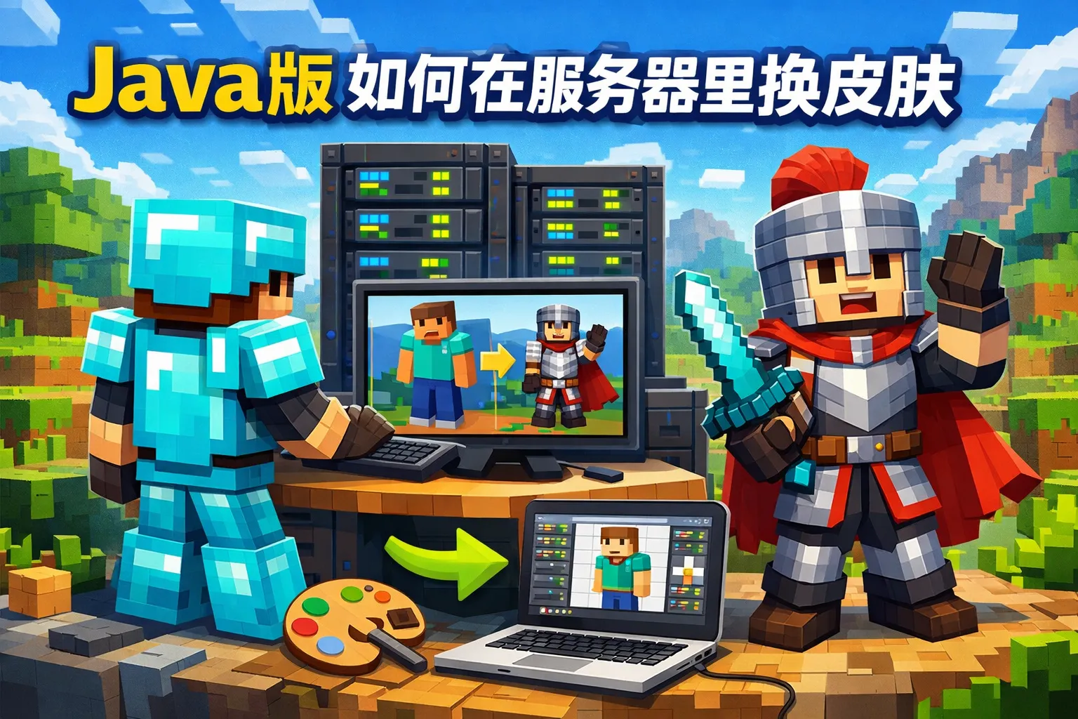 java版如何在服务器里换皮肤