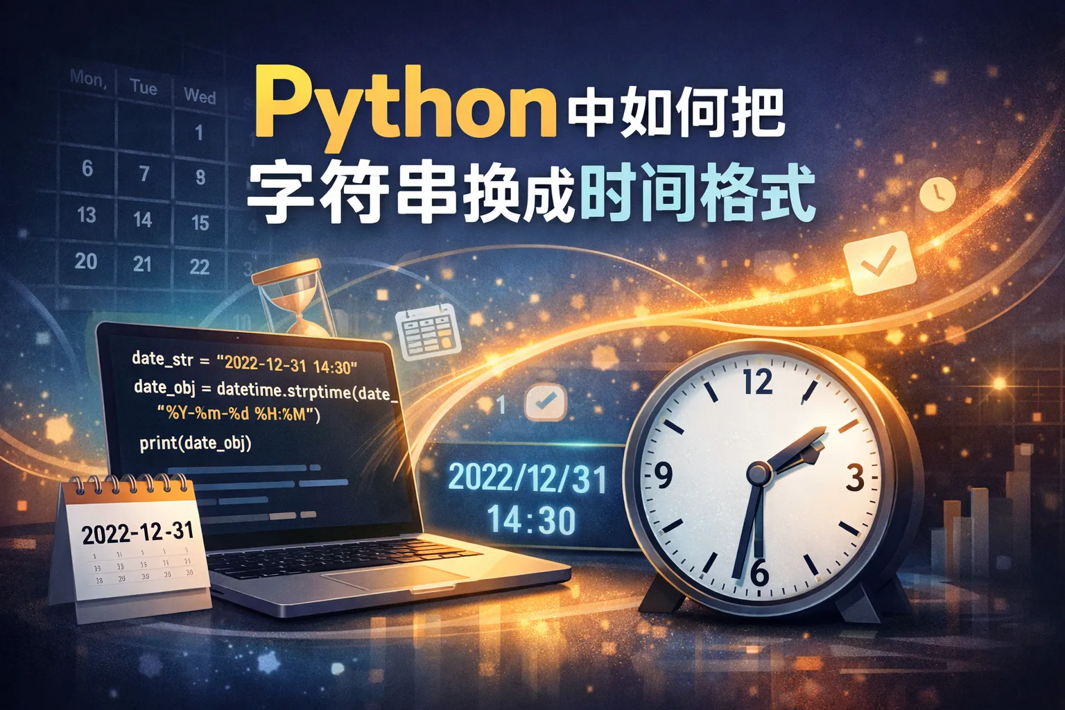 python中如何把字符串换成时间格式