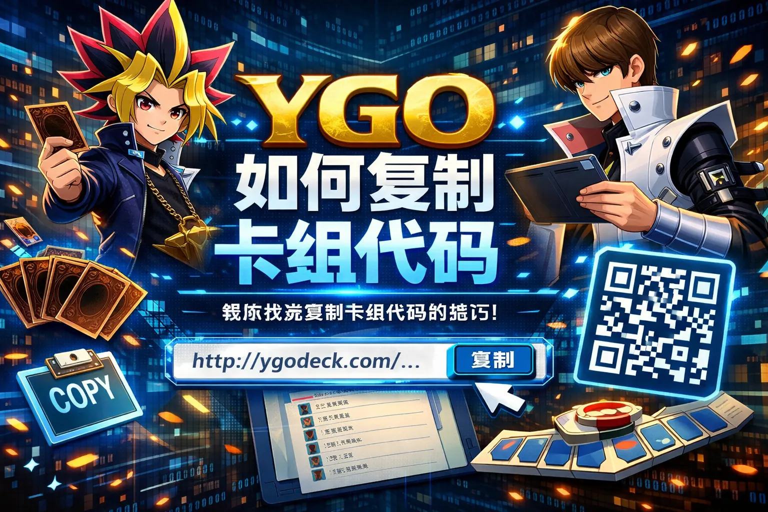 ygo如何复制卡组代码