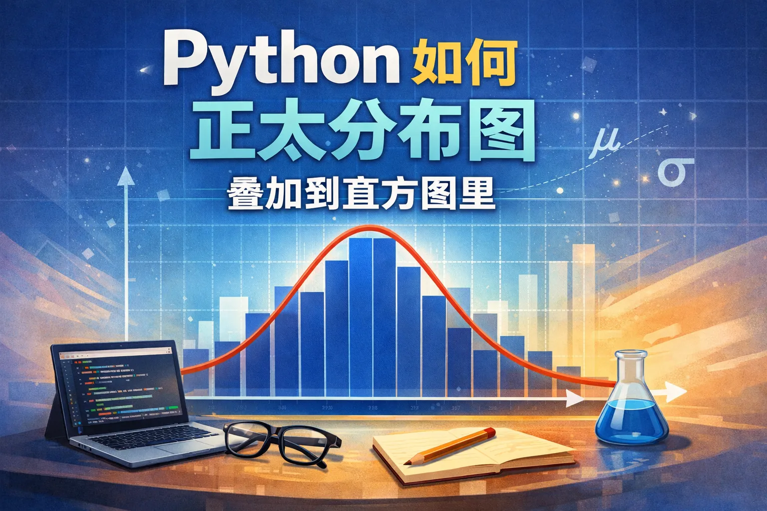 python如何正太分布图叠加到直方图里