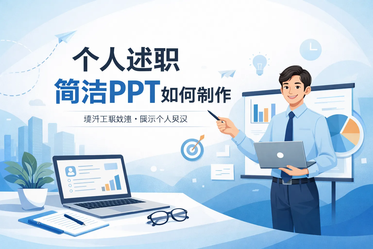 个人述职简洁ppt如何制作