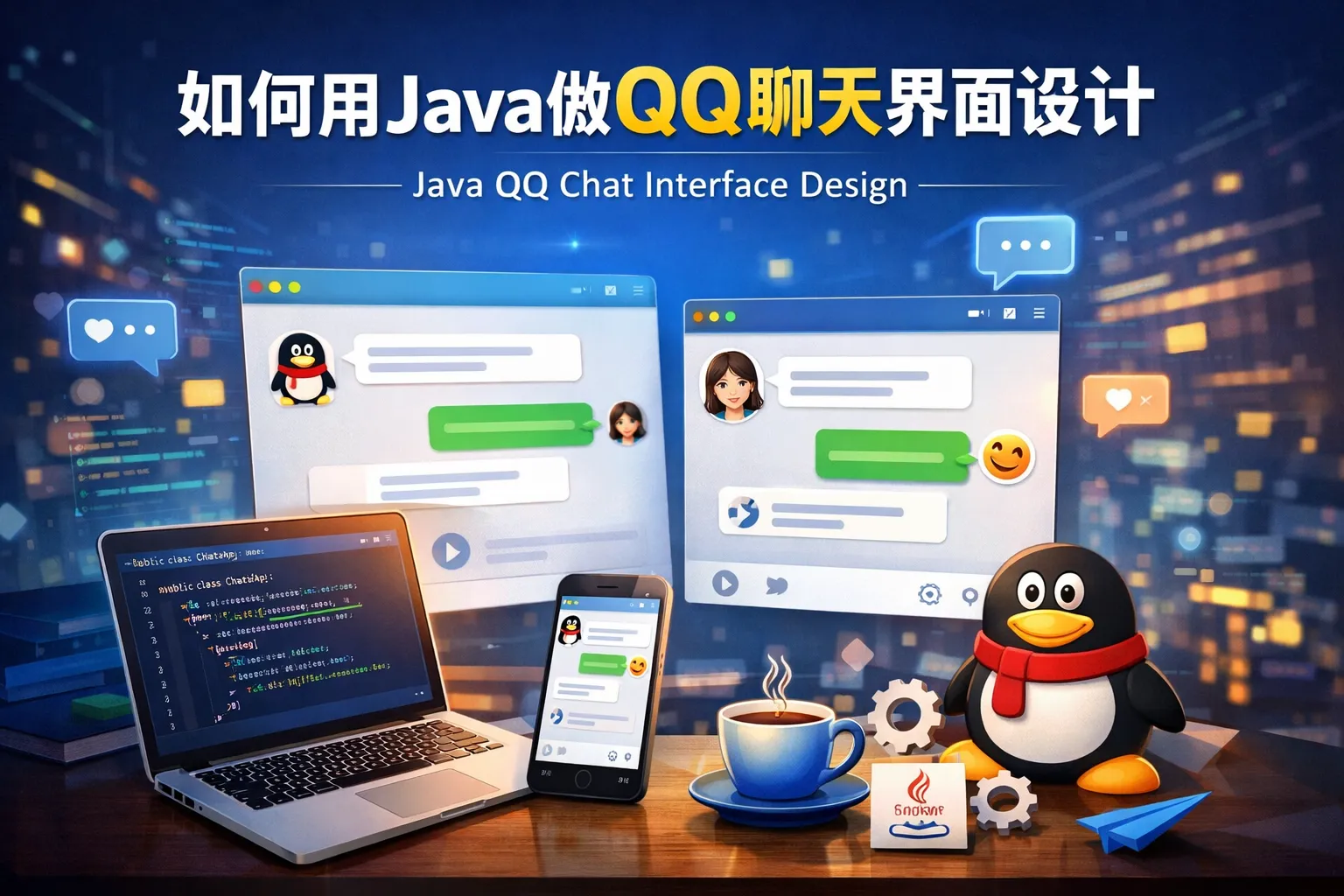 如何用java做qq聊天界面设计