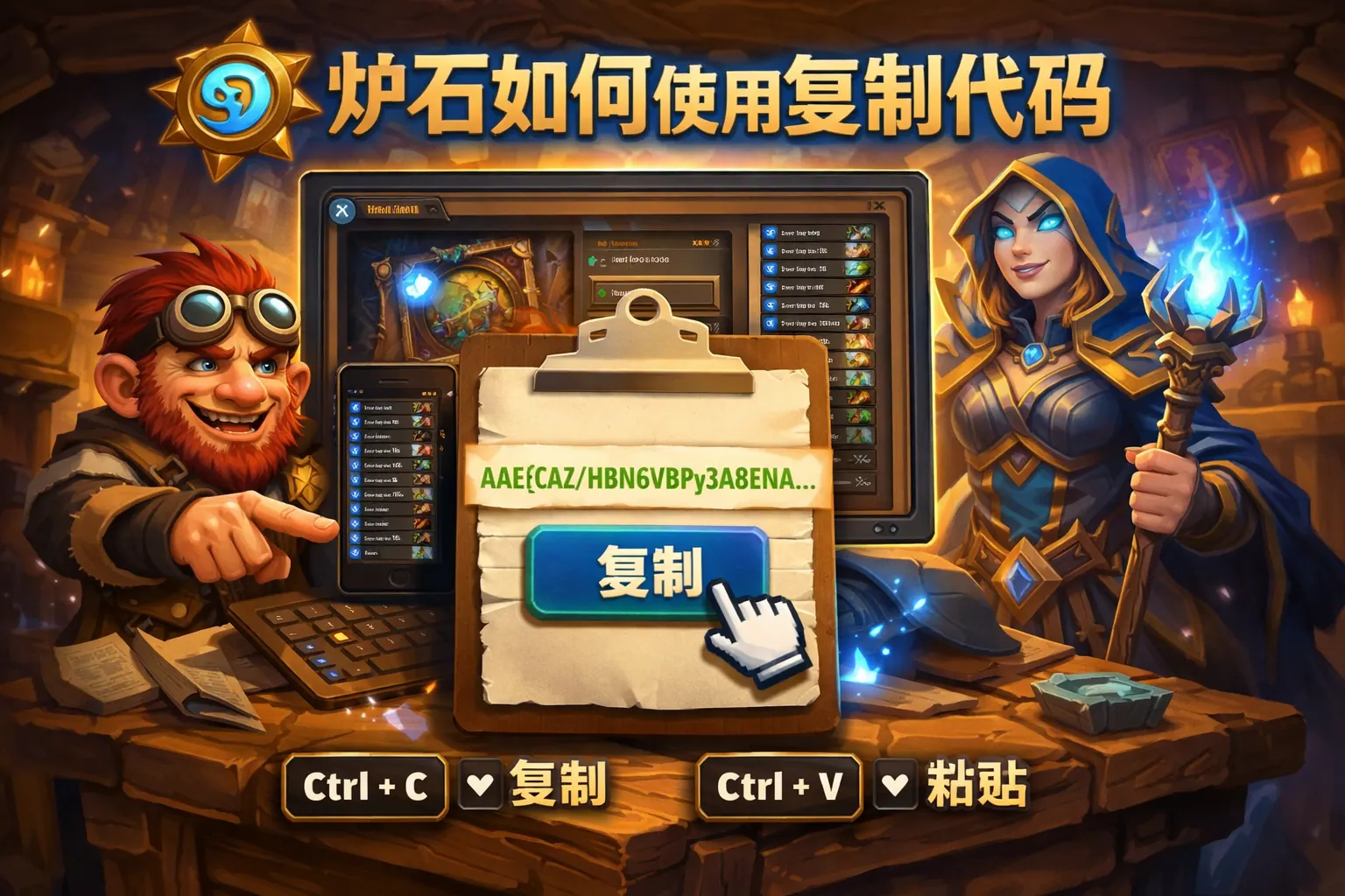 炉石如何使用复制代码