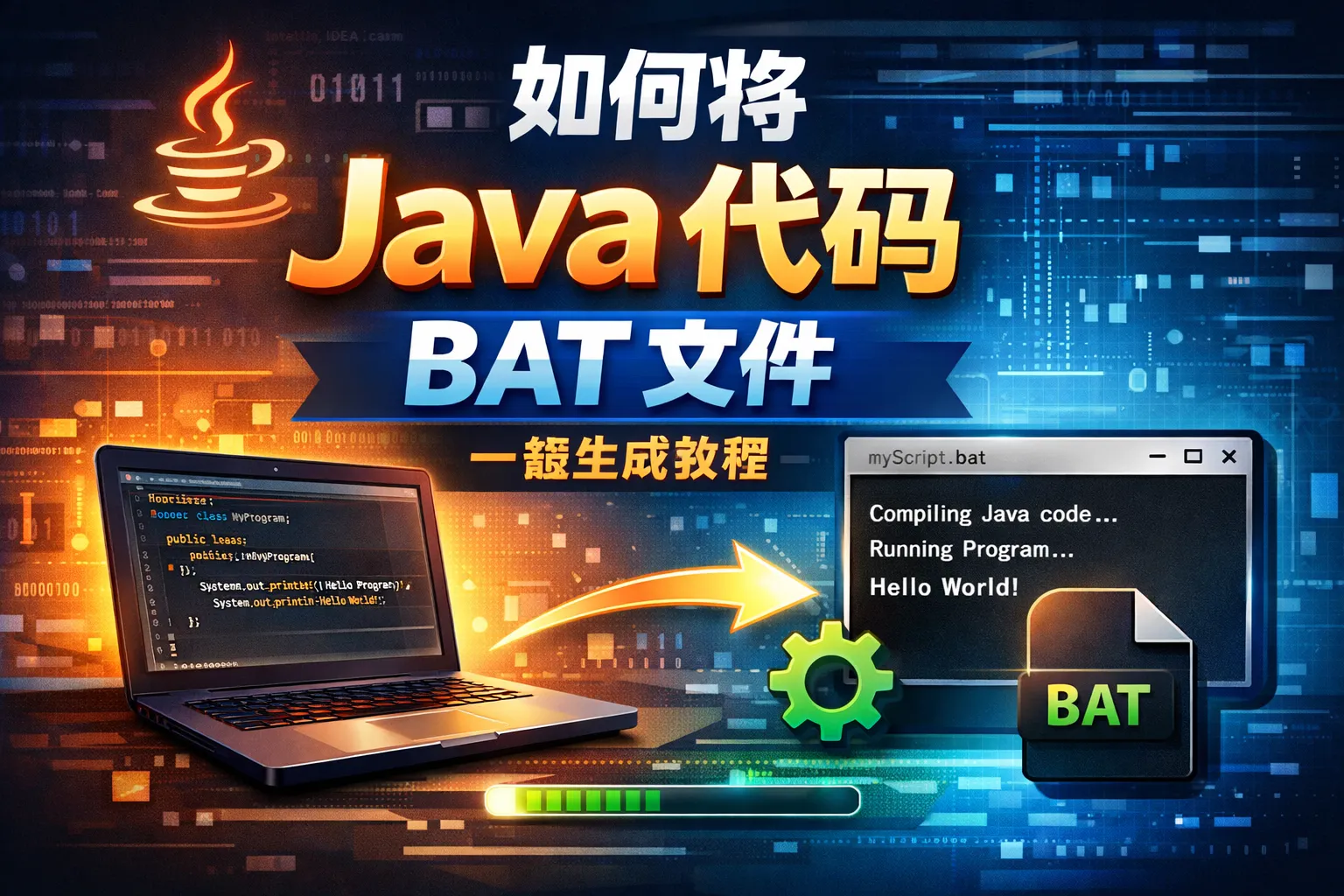 如何将java代码bat文件