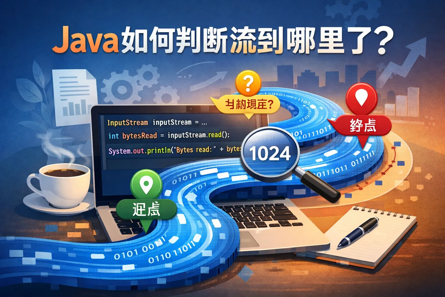 java如何判断流到哪里了