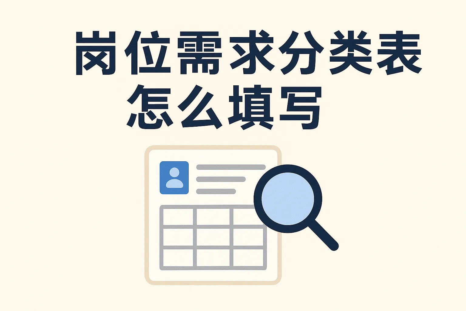 岗位需求分类表怎么填写