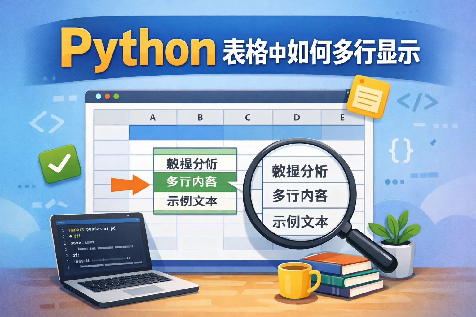 python表格中如何多行显示