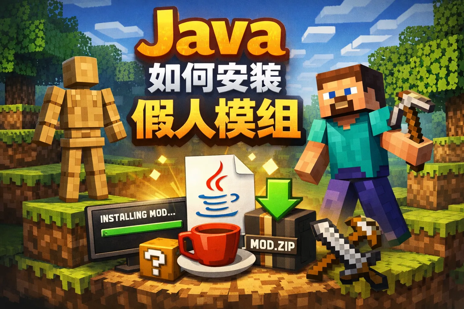 java如何安装假人模组