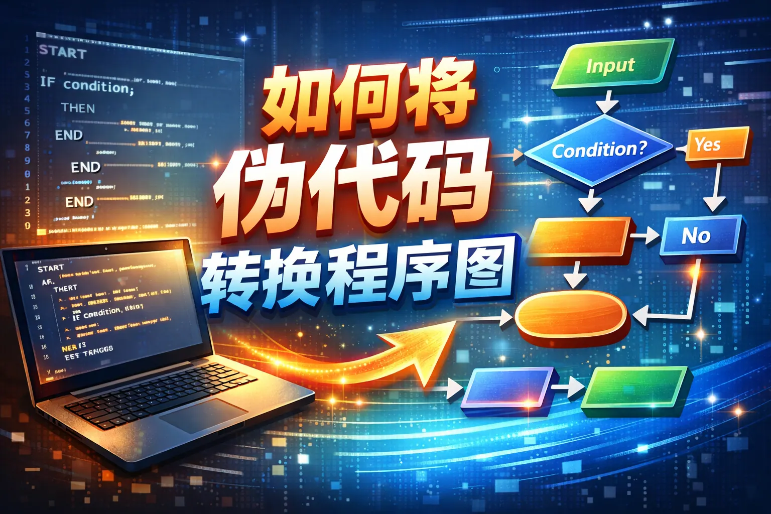 如何将伪代码转换程序图