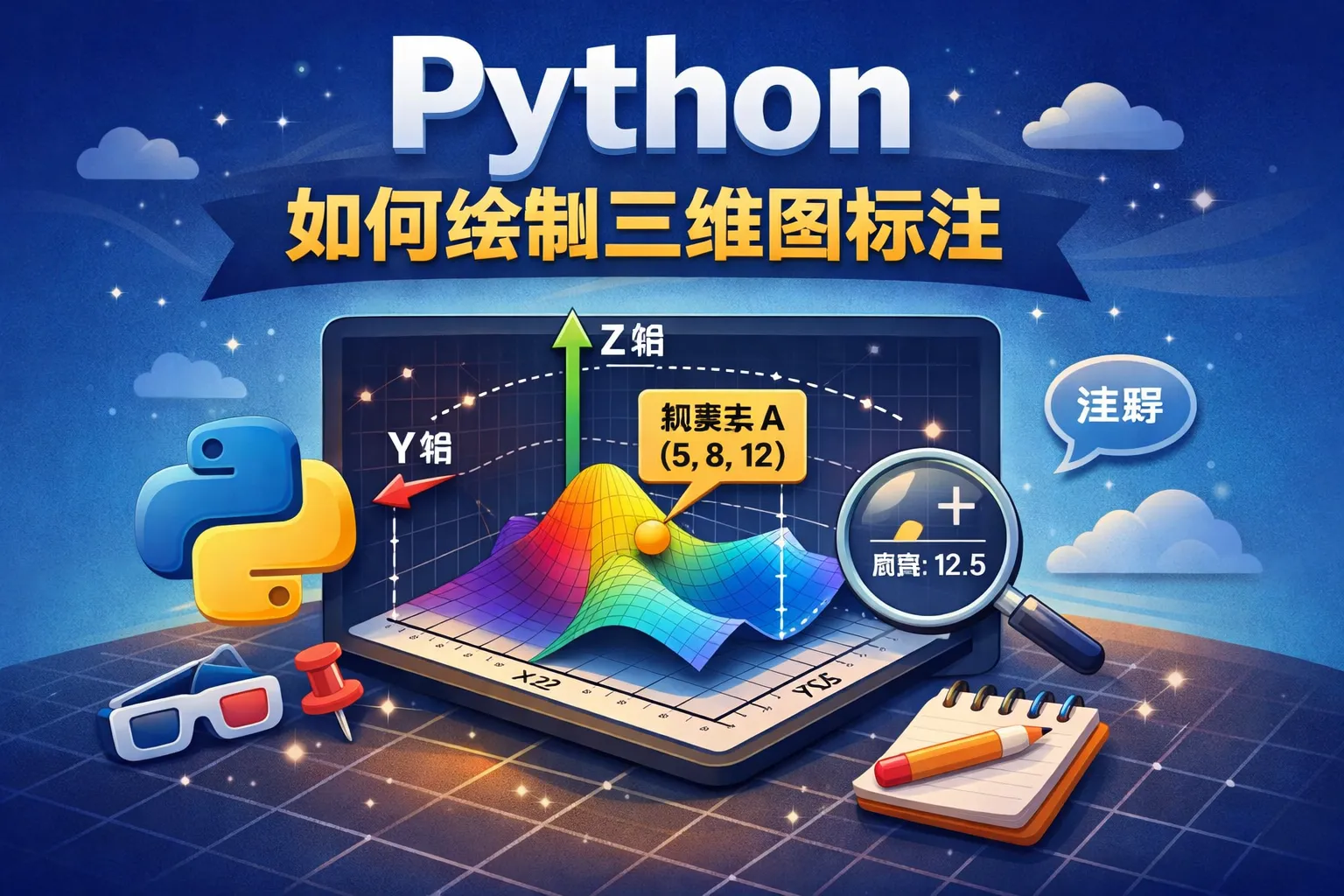 python如何绘制三维图标注